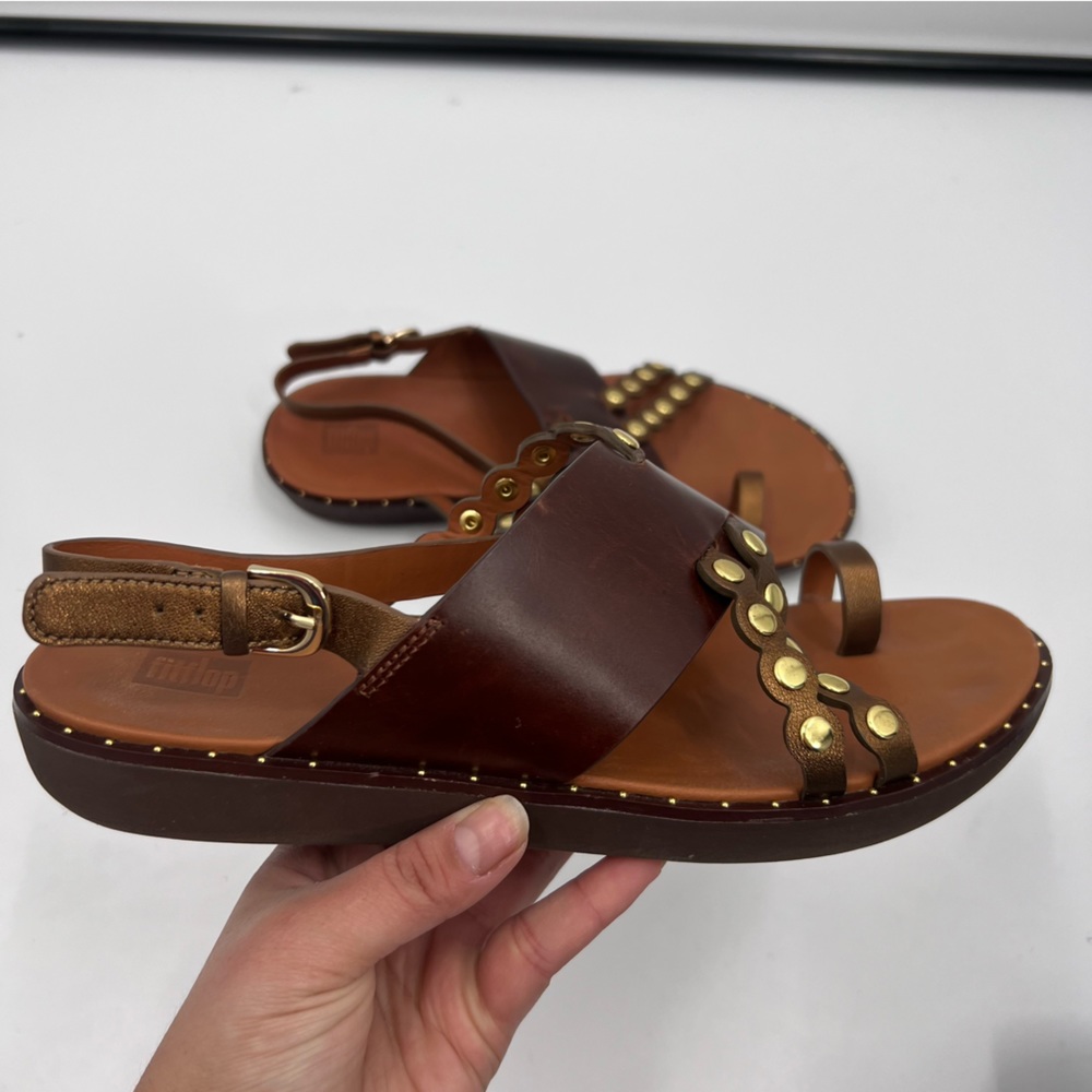 Fitflop Womens Scallop Embellished Sandal Shoes Chocolate Brown
